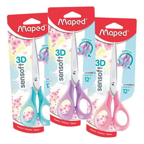 Maped Sensoft 16cm Scissors Pastel Colour Pack of 12