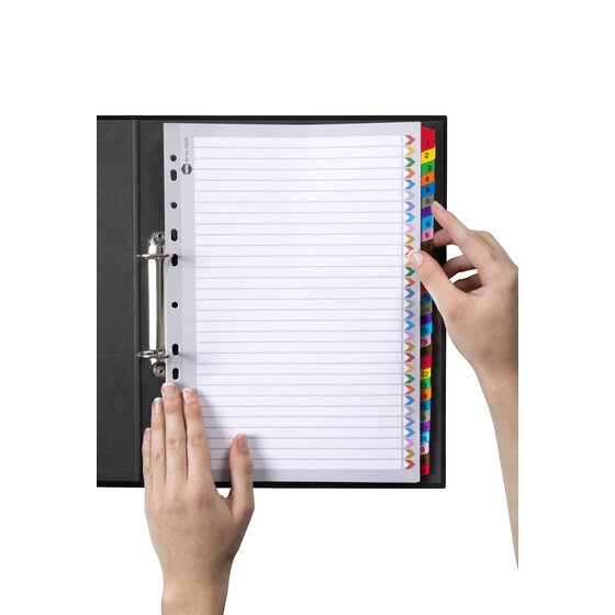 Marbig Indices and Dividers 1-31 Tab Reinforced A4 Multi Colour