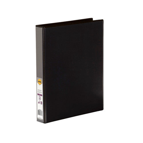 Marbig Clearview Insert Binder 25mm 2D A4 Black Pack of 20