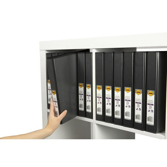 Marbig Clearview Insert Binder 25mm 3D A4 Black Pack of 20