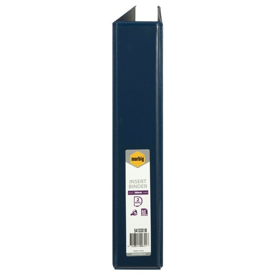 Marbig Clearview Insert Binder 38mm 2D A4 Blue Pack of 12