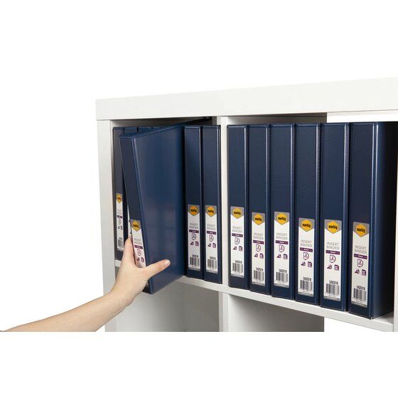 Marbig Clearview Insert Binder 25mm 2D A4 Blue Pack of 20