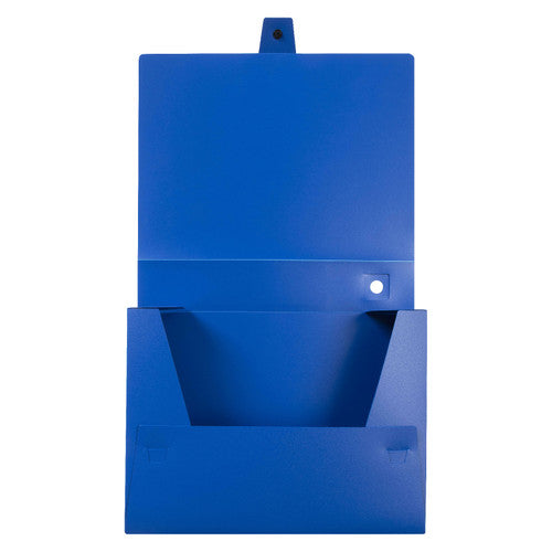 Marbig Box File Polypropylene with Button A4 60mm Blue