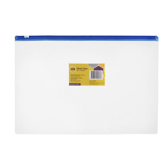 Marbig Clear Case A4 335 x 245mm Blue Box of 24