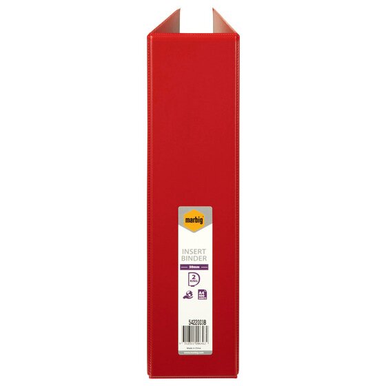 Marbig Clearview Insert Binder 50mm 2D A4 Red Pack of 12