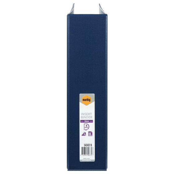 Marbig Clearview Insert Binder 50mm 4D A4 Blue Pack of 12