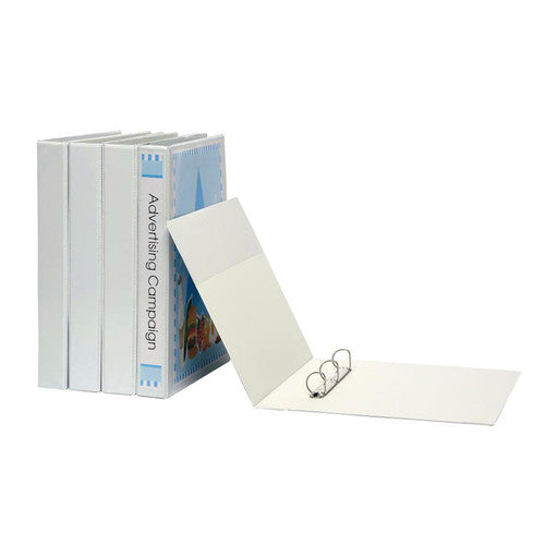 Marbig Clearview Insert Binder 32mm 3D A3 Portrait White Pack of 12