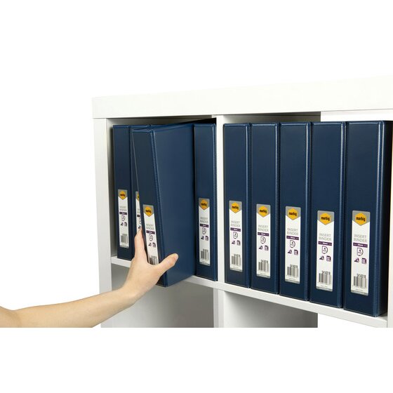 Marbig Clearview Insert Binder 38mm 4D A4 Blue Pack of 12