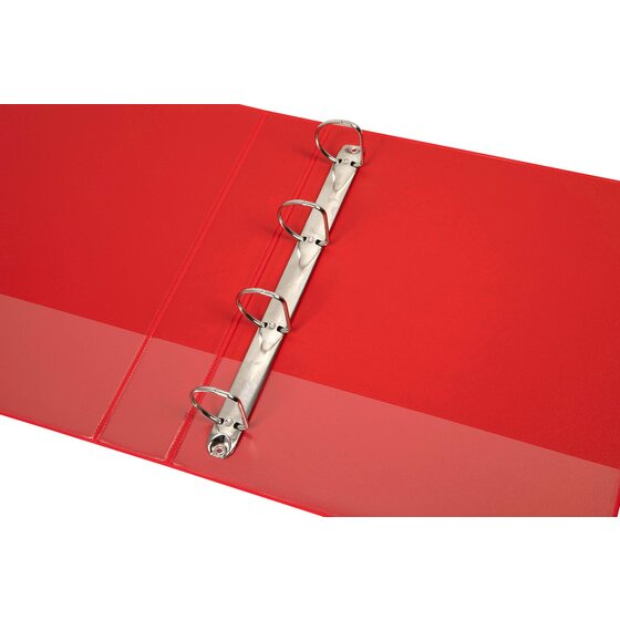 Marbig Clearview Insert Binder 38mm 4D A4 Red Pack of 12