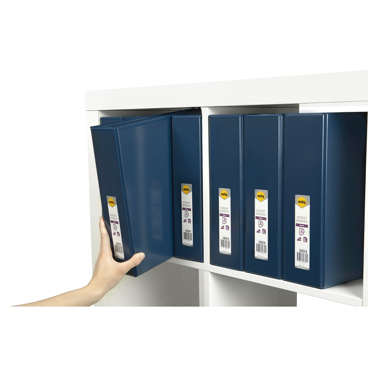 Marbig Clearview Insert Binder A4 50mm 2D Ring Blue Box 12