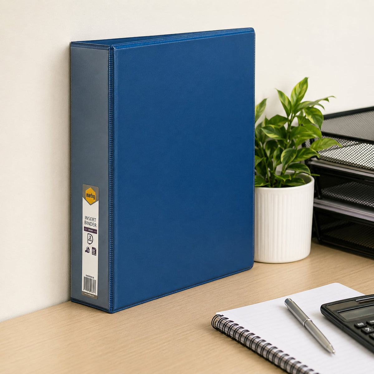 Marbig Clearview Insert Binder A4 50mm 2D Ring Blue Box 12