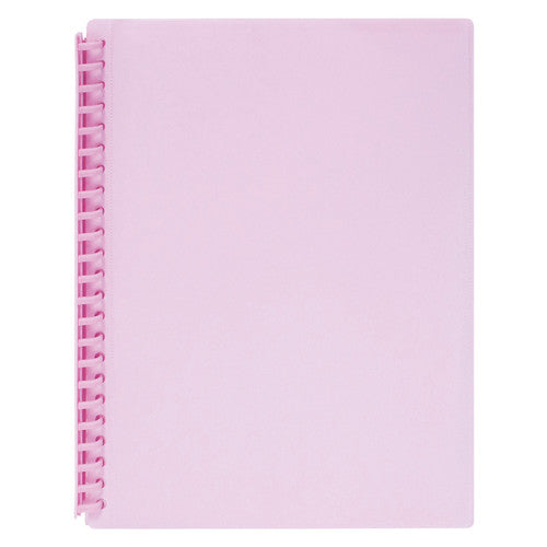 Marbig Clearview Refillable Display Book 20 Pocket A4 Pastel Pink