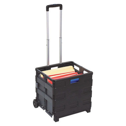 Marbig Collapsible Storage Trolley 25kg Capacity Black