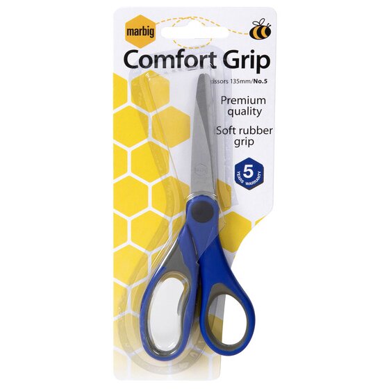 Marbig Comfort Grip Scissors 135mm Blue