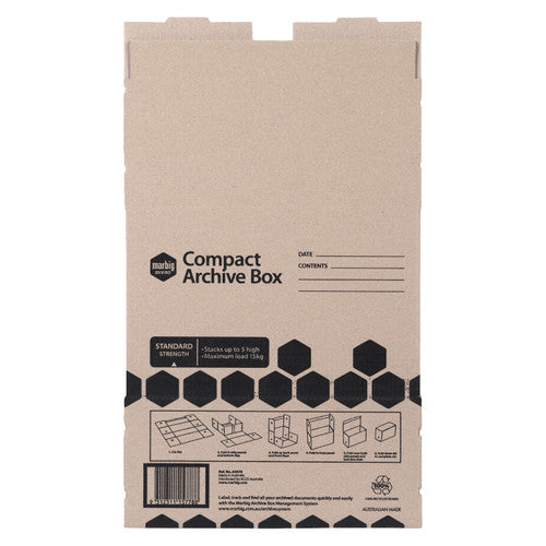 Marbig Compact Archive Box Brown Carton of 5