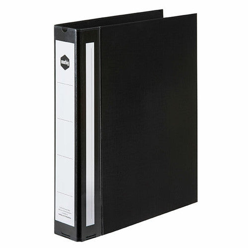 Marbig Ring Binder Deluxe 38mm 3D Polyethylene A4 Black Box of 12