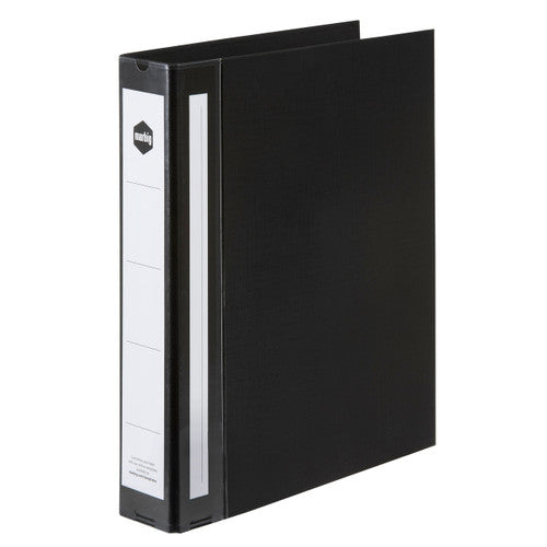Marbig Ring Binder Deluxe 38mm 4D Polyethylene A4 Black Box of 12