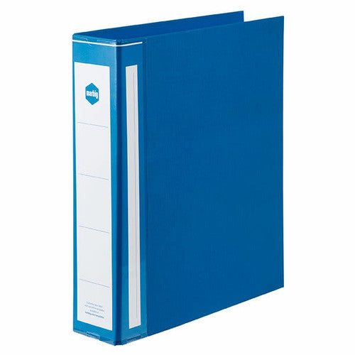 Marbig Ring Binder Deluxe 50mm 2D Polyethylene A4 Blue Box of 12