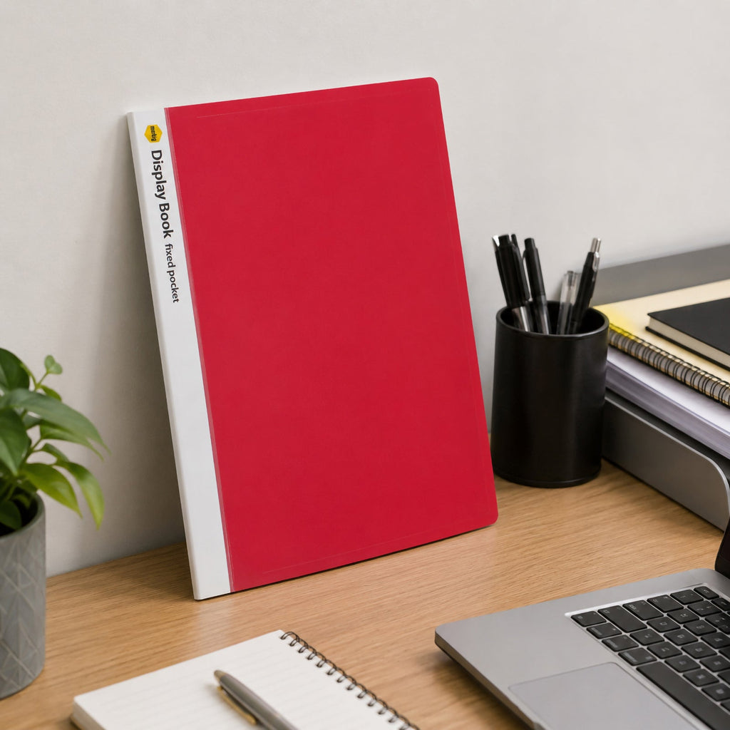 Marbig Non Refillable Display Book 20 Pocket A4 Red Pack of 10
