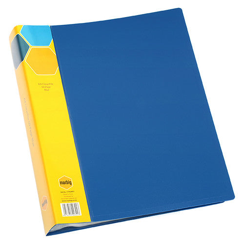 Marbig Display Book Fixed Pocket 60 Page A4 Blue