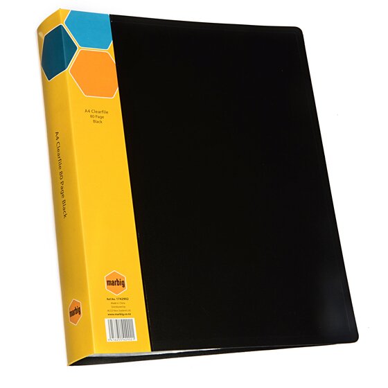 Marbig Display Book 80 Page A4 with Insert Spine Black
