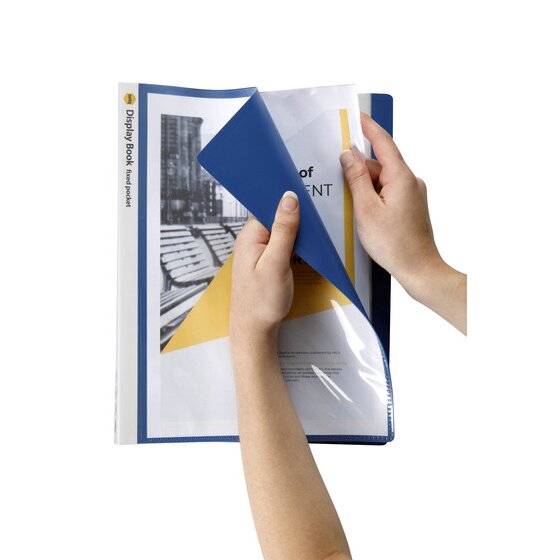 Marbig Display Book with Insert Cover Non Refillable 40 Page Blue Pack of 10