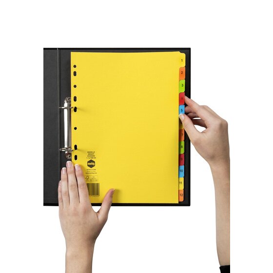 Marbig Indices and Dividers 1-12 Tab Manilla A4 Brights