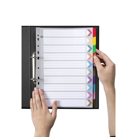 Marbig Indices and Dividers 10 Tab Reinforced A4 Multi Colour