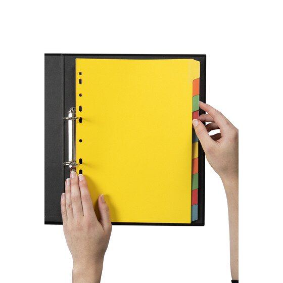 Marbig Indices and Dividers 10 Tab Manilla A4 Eraseable Brights