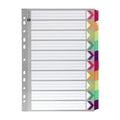 Marbig Indices and Dividers 10 Tab Reinforced A4 Fluoro