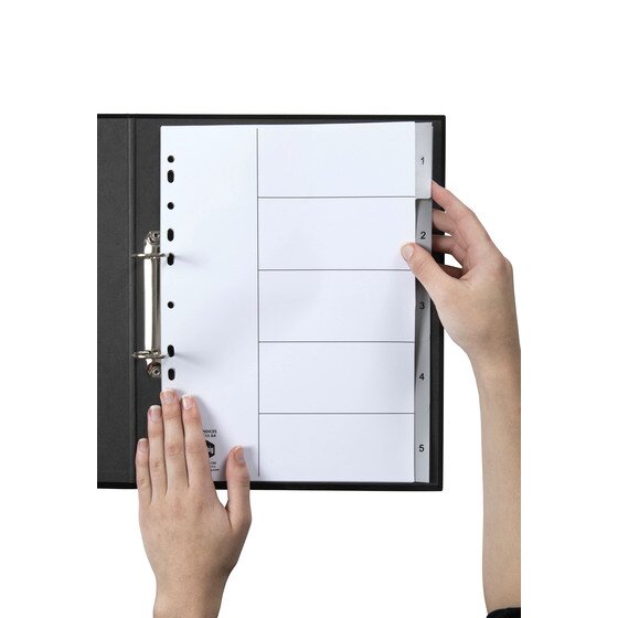 Marbig Indices and Dividers 1-5 Tab PP A4 White
