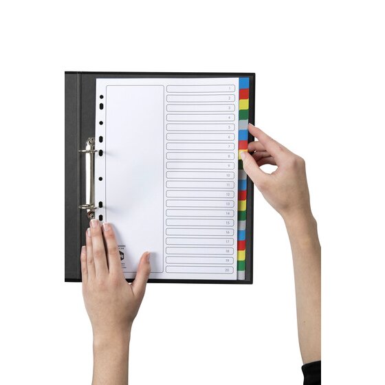 Marbig Indices and Dividers 20 Tab PP A4 Multi Colour