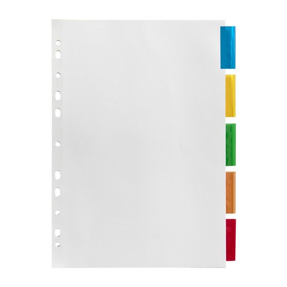 Marbig Indices and Dividers 5 Insert Tab Manilla A4 Multi Colour