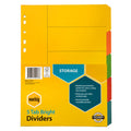 Marbig Dividers 5 Tab Manilla A4 Brights Pack of 10