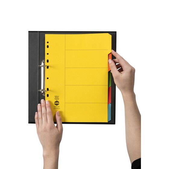 Marbig Indices and Dividers 5 Tab Manilla A4 Brights