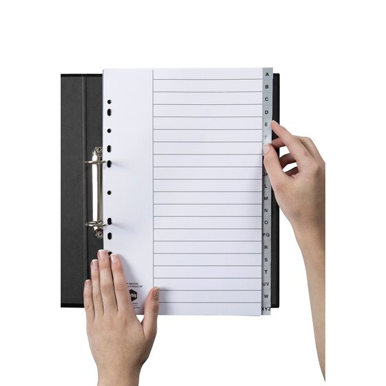 Marbig Indices and Dividers A-Z Tab PP Foolscap Grey
