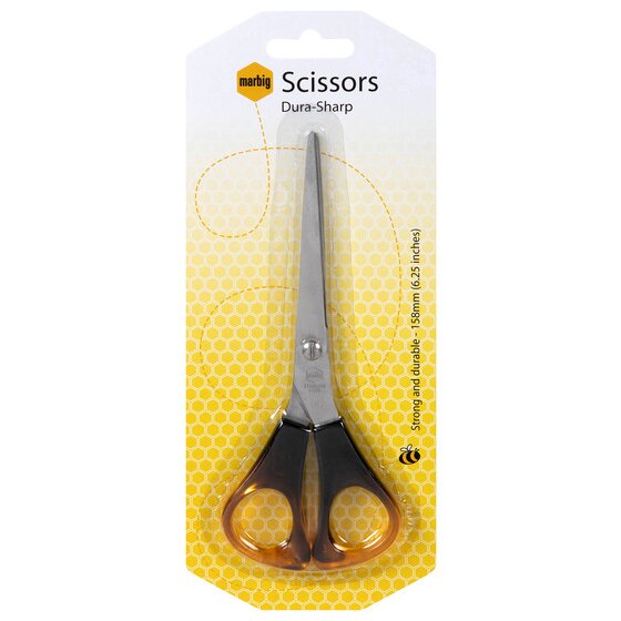 Marbig Dura Sharp Scissors 158mm Amber