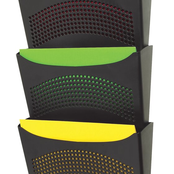Marbig Enviro Wall Pocket 3 Compartment Black