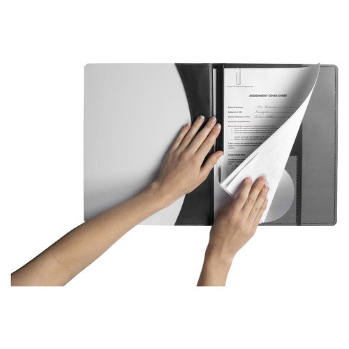 Marbig Flat File with Insert Cover A4 Premier Black