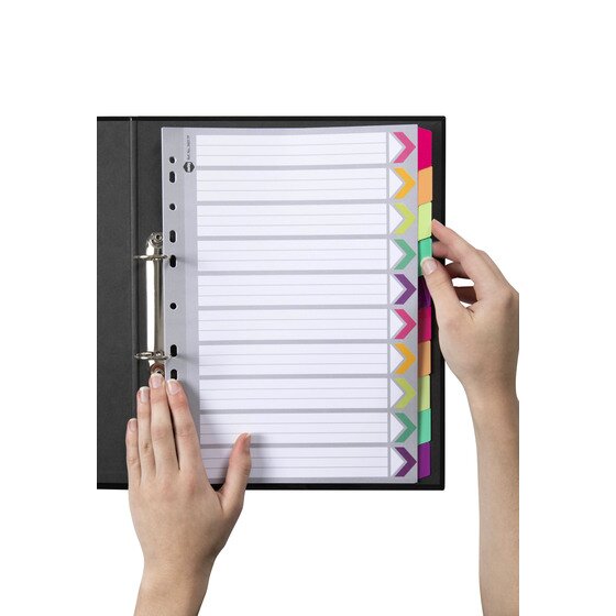 Marbig Indices and Dividers 10 Tab Reinforced A4 Fluoro