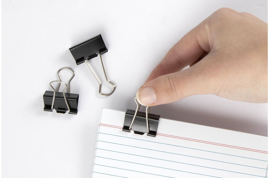 Marbig Fold Back Clips 25mm Black Box of 12