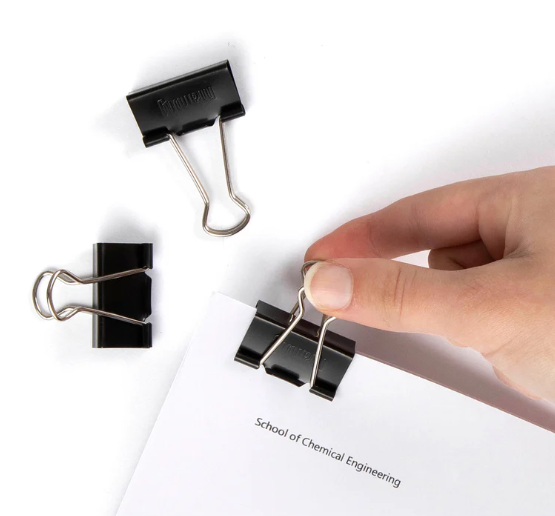 Marbig Fold Back Clips 25mm Black Box of 12