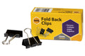 Marbig Fold Back Clips 32mm Black Box of 12