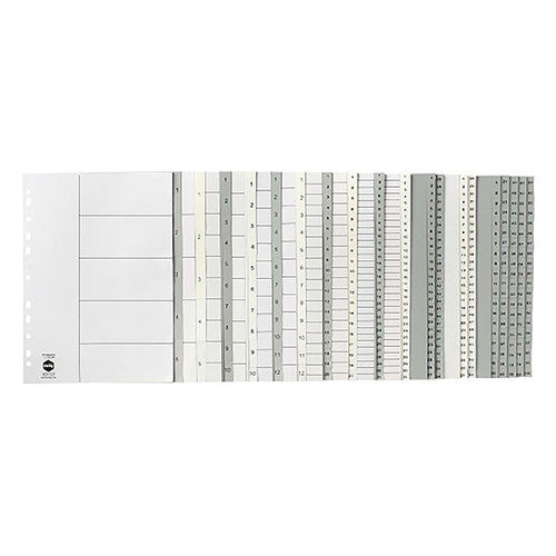 Marbig Indices and Dividers 1-31 Tab PP A4 Grey