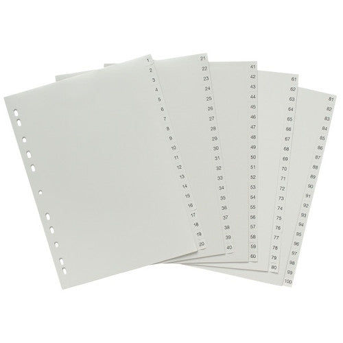 Marbig Indices and Dividers 1-31 Tab PP A4 Grey