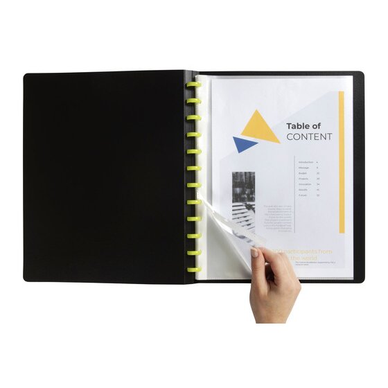 Marbig Kwik Zip Refillable Display Book 20 Pocket A4 Black