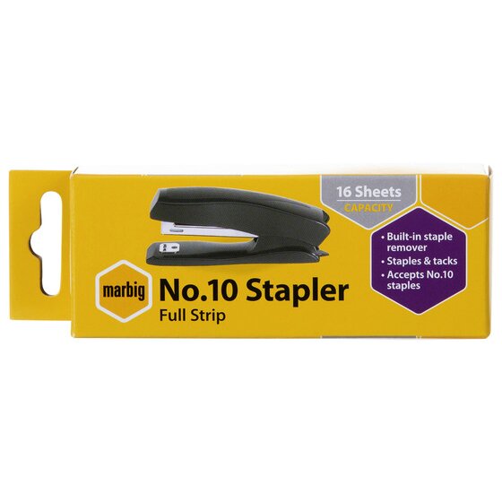 Marbig No 10 Full Strip Stapler Black