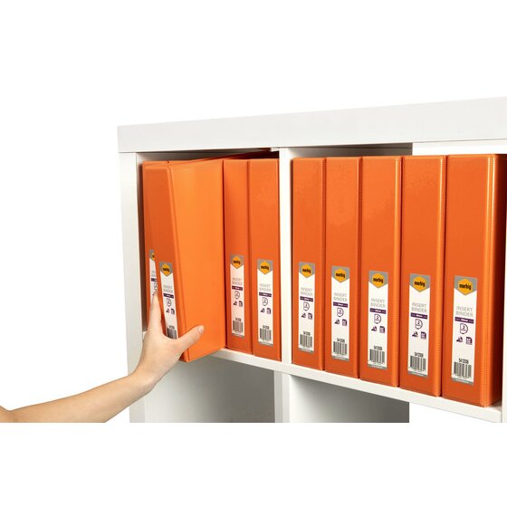 Marbig Clearview Insert Binder 38mm 2D A4 Orange Pack of 12