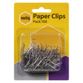 Marbig Paper Clips Small 28mm Chrome Hangsell Pack of 100