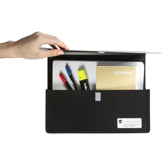 Marbig Polypick Document Wallet Heavy Duty A4 Black